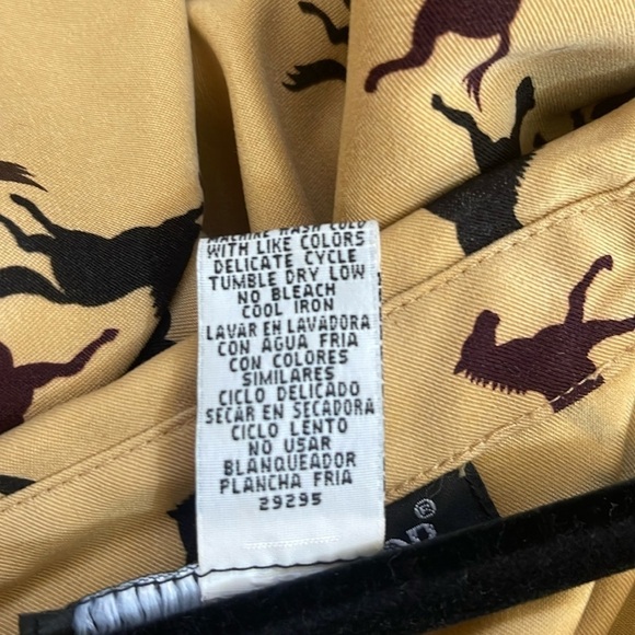 Sag Harbor tan button down shirt with brown and black horses. Size 16 - Picture 11 of 12